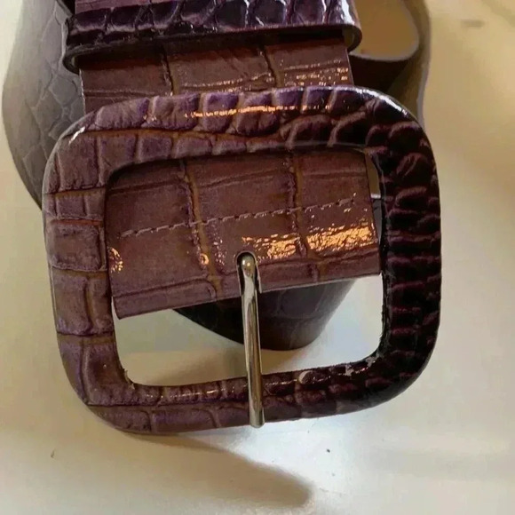 Galugliers 100% leather, Italian  made, deep mauve, wide BoHo belt - Picture 3 of 10